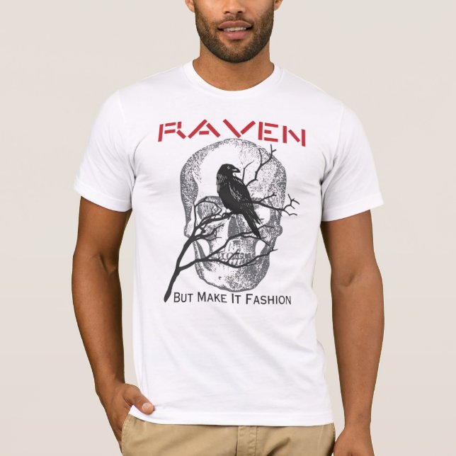Camiseta Raven pero hágalo de moda Estética del cráneo góti (Anverso)