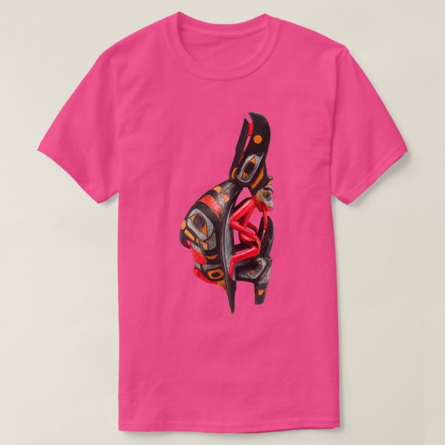 Camiseta Raven Rattle Tsimshian Nativo Norteamericano (Diseño del anverso)