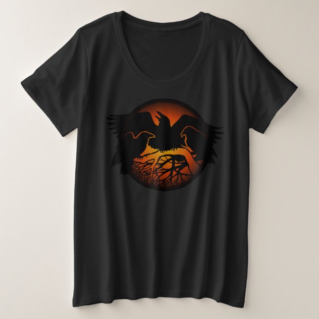 Camiseta Raven Raven Raven de tamaño superior para (Anverso del diseño)