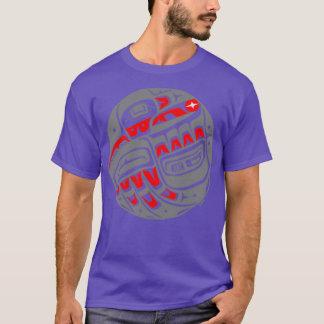 Camiseta Raven Roba el estilo Sun Tlingit en gris