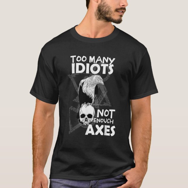 Camiseta Raven Skull Walhalla Viking Scandinavia Gift (Anverso)