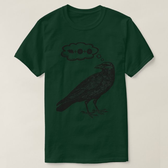 Camiseta Raven Thinking Thinking of Food Wingspan Bird Boar (Diseño del anverso)
