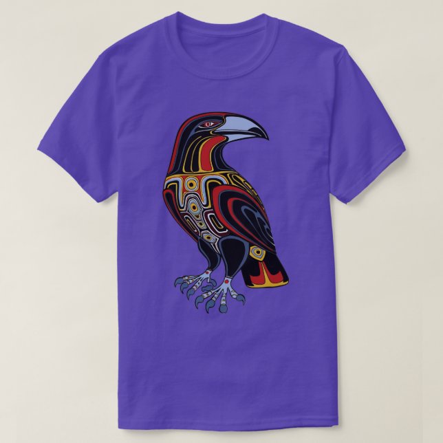 Camiseta Raven TShirt, nativo de Haida Tlingit (Diseño del anverso)
