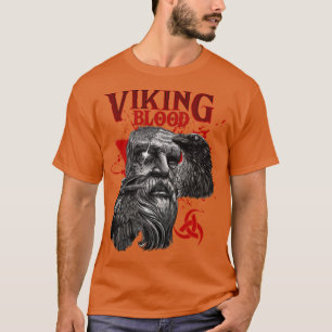 Camiseta Raven TShirtViking Sangre Odin y trenzas el Viking