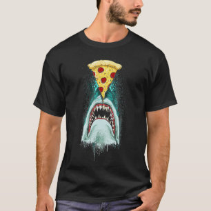 Camiseta Ravenous Great White Pizza Shark Funny Humor Nerd