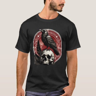 Camiseta Ravens Black Crow and Skull Witchcraft