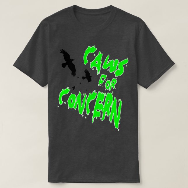 Camiseta Ravens De Halloween Caws Por Preocupación Divertid (Diseño del anverso)