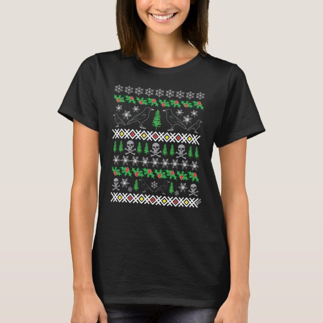Camiseta Ravens Navidades de festividades feas (Anverso)