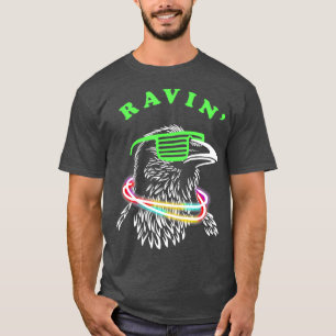Camiseta Ravin    RavenRave Fiesta Neon Bird Funny