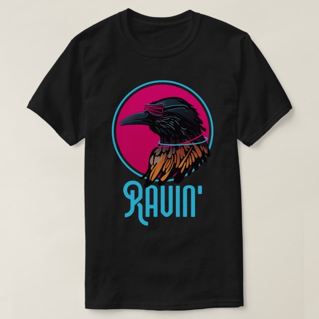 Camiseta Raving Raven Wingspan Bird Watching (Diseño del anverso)