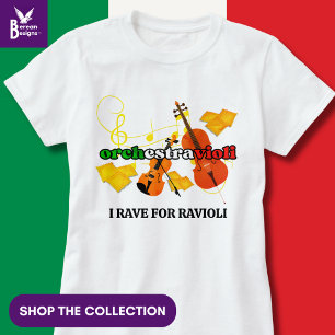 Camiseta Ravioli Pasta ORCHESTRAVIOLI Colores Italianos Mús