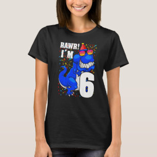 Camiseta Raw, soy niño de 6 años Dinosaurio, niños de 6 año