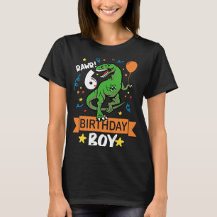 Camiseta Rawr 6 Nacimiento Niño dinosaurio 6 cumpleaños tre