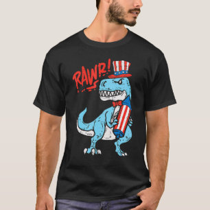 Camiseta Rawr American 4 De Julio Trex Cute Dinosaur Patr