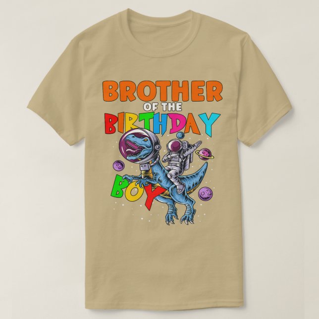 Camiseta Rawr Brother Of The Birthday Boy Astronaut Riding (Diseño del anverso)