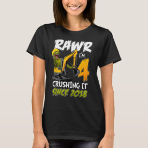 Camiseta Rawr de dinosaurios de construcción Tengo 4 años c