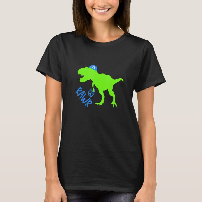 Camiseta Rawr Dinosaur Dreidel Jewish Hanukkah Jew Family G (Anverso)