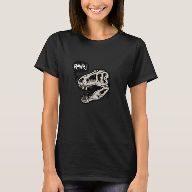 Camiseta Rawr Dinosaur Scream Rex Head Dino Hoodie (Anverso)