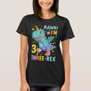 Camiseta Rawr Dinosaur Soy 3 Rex 3. Decoración de cumpleaño
