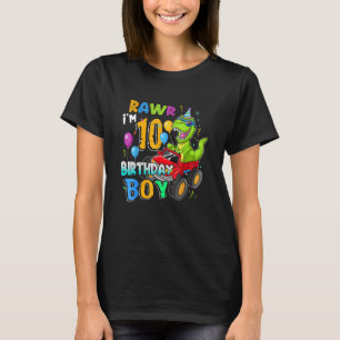 Camiseta Rawr I M 10th Birthday Boy Dinosaur Rex 10 Years O