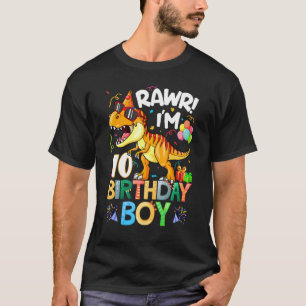 Camiseta Rawr I M 10th Birthday Boy Dinosaur T Rex 10 años