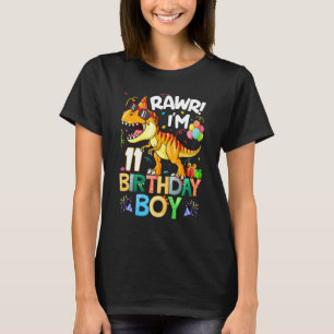 Camiseta Rawr I M 11th Birthday Boy Dinosaur T Rex 11 años