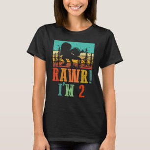 Camiseta Rawr I m 2 años Rex Rex Birthday Squad R