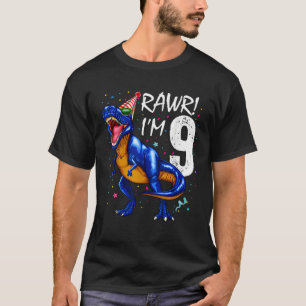 Camiseta Rawr I m 9 9º cumpleaños Dinosaurios Niños Dinosau