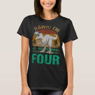 Camiseta Rawr I m Four Birthday T-rex Dinosaur Saurus 4
