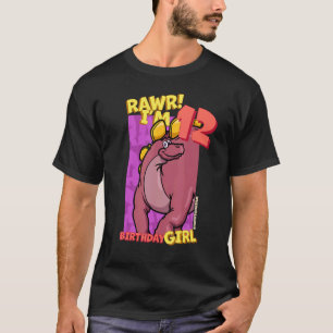 Camiseta Rawr I'm 12 Birthday Girls 12th Birthday Dino Wuer