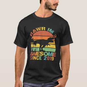 Camiseta Rawr I'm 3 Dinosaur T Rex 3Rd Birthday Boy Awesome