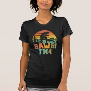 Camiseta Rawr Im 4 Dinosaur T Rex 4 Años