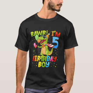 Camiseta Rawr Im 5º cumpleaños Fiesta de familia de dinosau