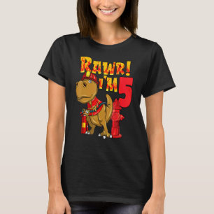 Camiseta Rawr Im 5 El Bombero De Dinosaurios 5 Niño De Cump