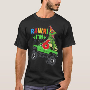 Camiseta Rawr Im 6 Dinosaur TRex Camión Monstruo 6 cumpleañ