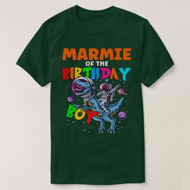 Camiseta Rawr Marmie Del Astronauta De Cumpleaños Riding D (Diseño del anverso)