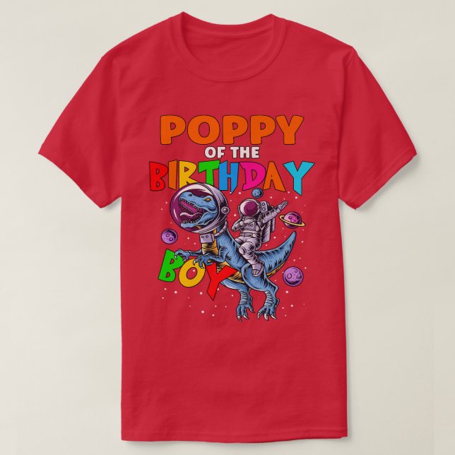 Camiseta Rawr Poppy Del Astronauta Astronauta De Cumpleaños (Diseño del anverso)