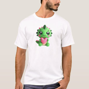 Camiseta Rawr significa amor - Plushie Dino sosteniendo el 