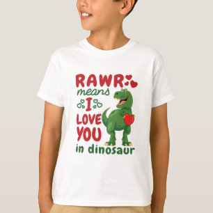 Camiseta Rawr significa que te amo en dinosaurio