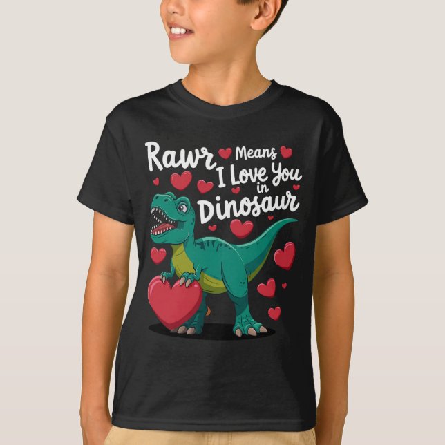 Camiseta Rawr Significa Que Te Amo En Dinosaurio T Rex Vale (Anverso)