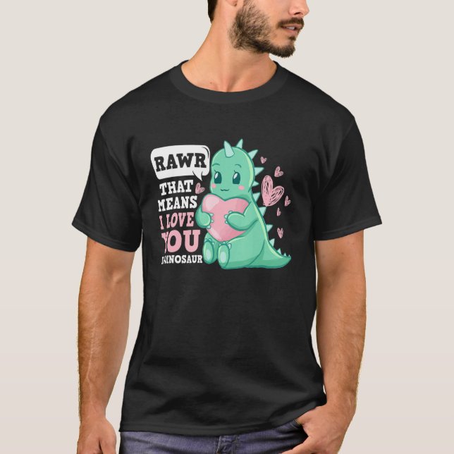 Camiseta RAWR significa que te amo en la escena de los dino (Anverso)