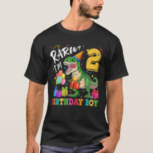 Camiseta Rawr Soy 2 Años Dinosaurio T Rex 2 Nacimiento