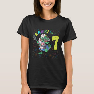 Camiseta Rawr soy 7 Dinosaurio T-rex Cumpleaños Niño 7 Años