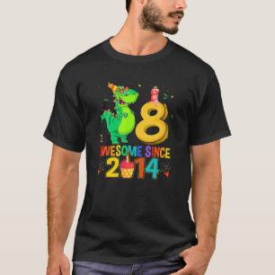 Camiseta Rawr soy 8 niños 8 años de edad cumpleaños 8º incr