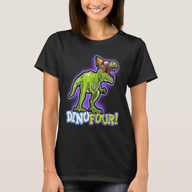 Camiseta Rawr Soy dinofour Rex Dinosaur 4ª parte de cumplea (Anverso)