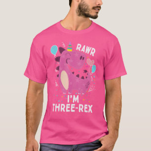 Camiseta Rawr Soy Dinosau de 3 años de edad Rex
