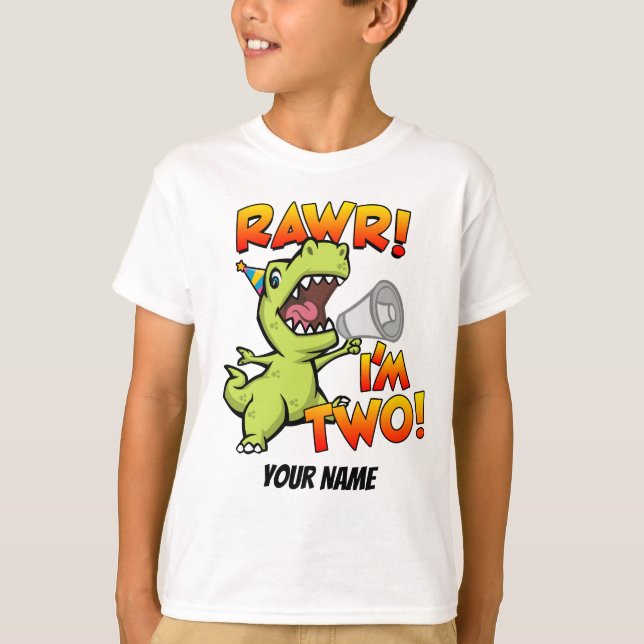 Camiseta Rawr soy dos dinosaurios (Anverso)