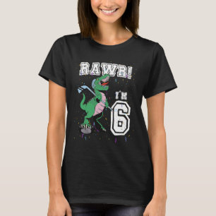 Camiseta Rawr, soy el 6° cumpleaños del partido Rex Dinosau