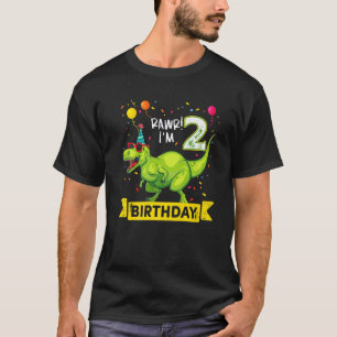 Camiseta Rawr Soy el cumpleaños de los dinosaurios de 2 año