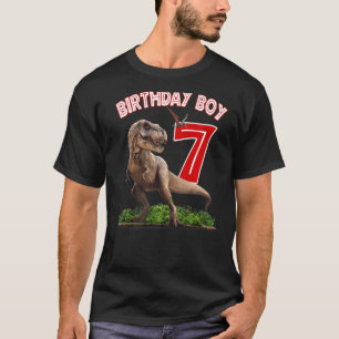 Camiseta Rawr, soy el séptimo dinosaurio, niño de cumpleaño
